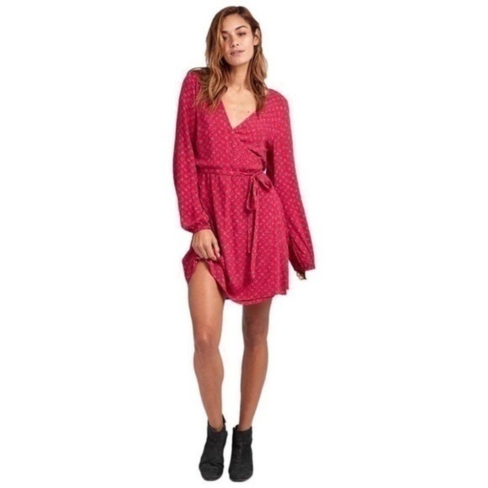 Billabong Love Warrior wrap minidress crimson